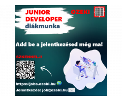 Junior fejlesztő - Diákmunka ősztől