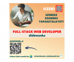 Full Stack developer – Diákmunka ősztől